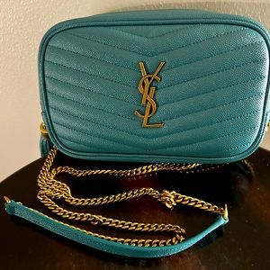 YSL Grain De Poudre Matelasse Monogram Mini Lou Camera Bag